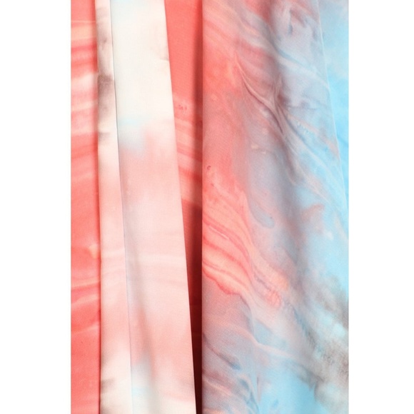 Aqua Orange Tie Dye Boho Halter Maxi Dress - Picture 5 of 5